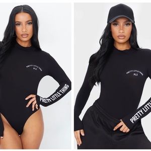 BLACK BODY SUIT PRETTY LITTLE THING